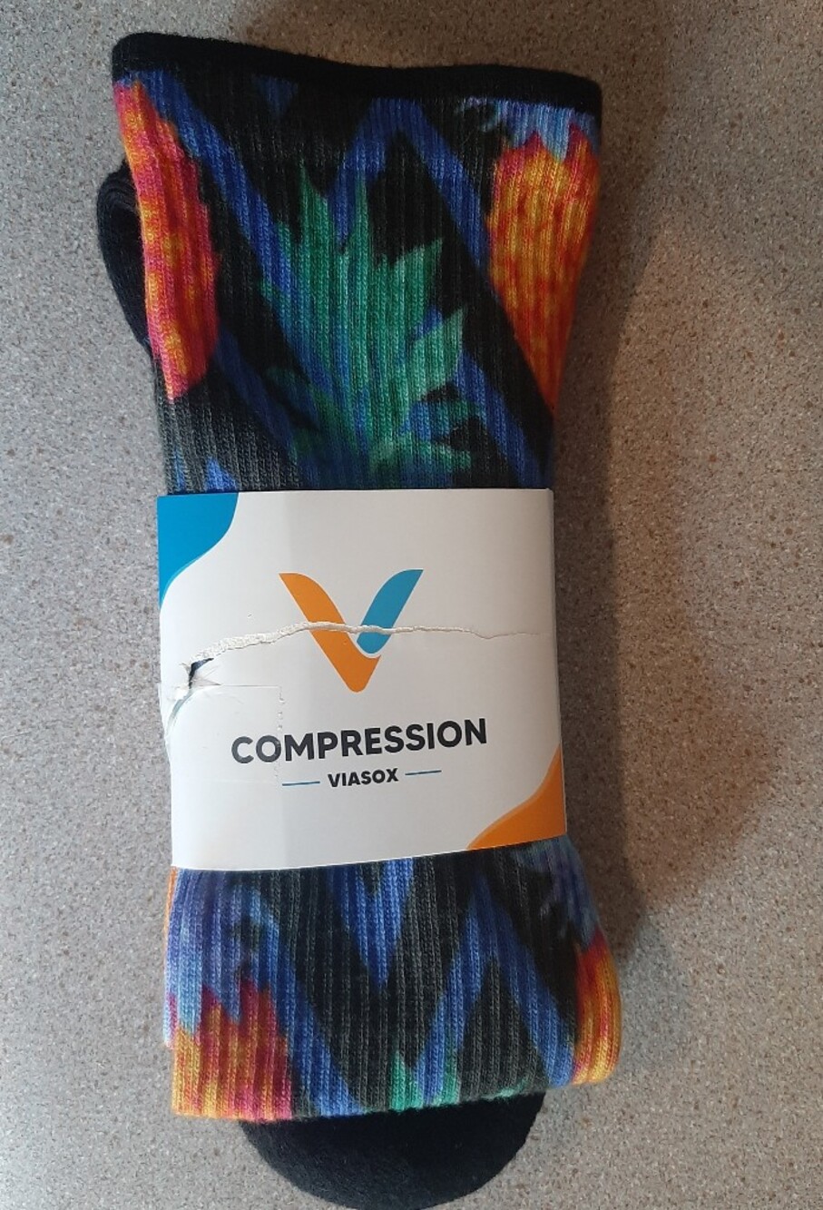 VIASOX Compression Socks Pineapple Party X-Large Men 13-19 Women 14+